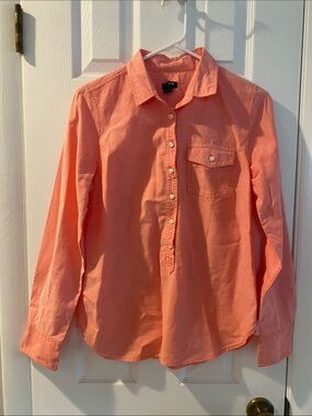 J. Crew Coral Button-Front Women's Shirt
